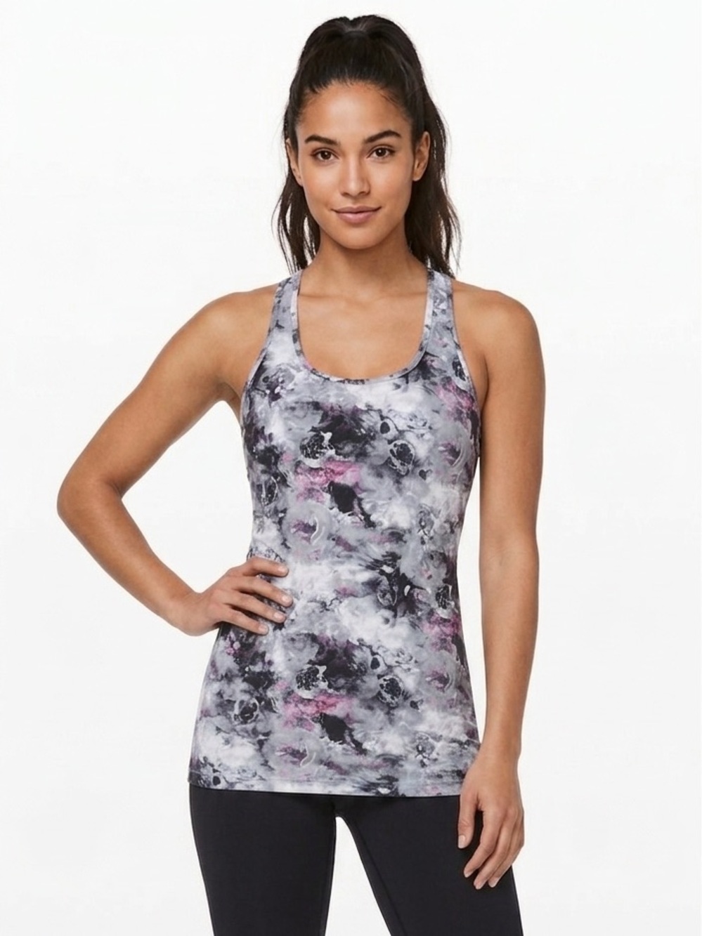 Lululemon Cool Racerback Moody Mirage Gray Pink Tank
